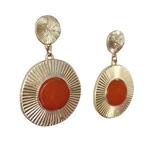 Semi Precious Stone Gold Earrings